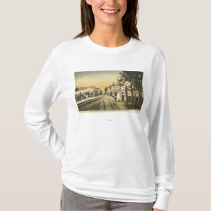 T-shirt Vue de chemin de fer de rangée de badaud