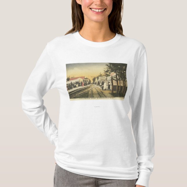 T-shirt Vue de chemin de fer de rangée de badaud (Devant)
