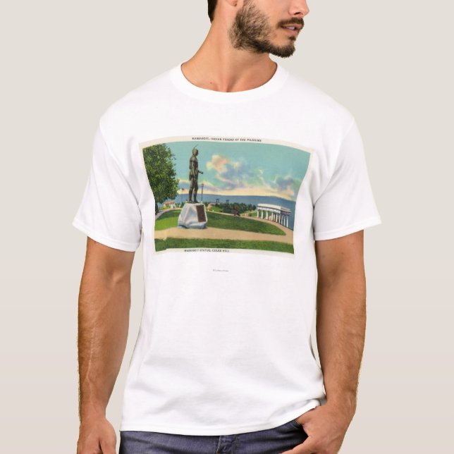 T-shirt Vue de colline de Coles de la statue de Massasoit (Devant)