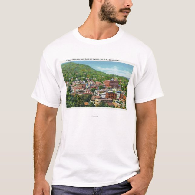 T-shirt Vue de colline de rue de lac de section d'affaires (Devant)