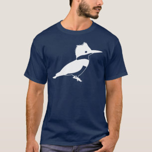 T-shirt Vue de côté d'oiseau de martin-pêcheur ceinturé de
