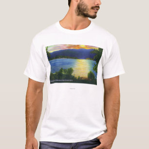 T-shirt Vue de coucher du soleil de montagne de