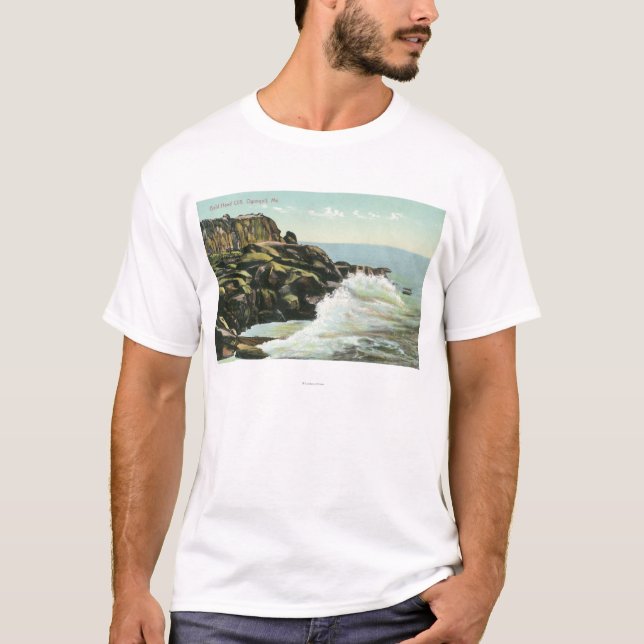 T-shirt Vue de falaise de tête chauve (Devant)