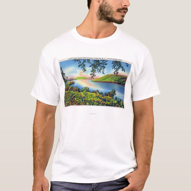 T-shirt Vue de Hwy d'état de point de bluff (Devant)