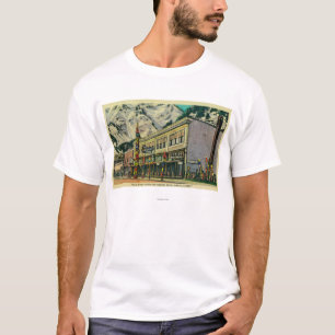 T-shirt Vue de Juneau, Alaska de vieux totem de sorcière