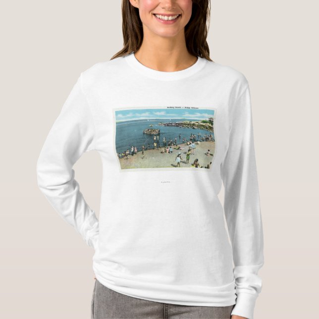 T-shirt Vue de la plage de saules de Salem (Devant)