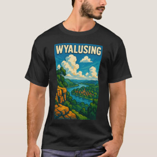 T-shirt Vue de la rivière Wyalusing Wisconsin Surplomb de