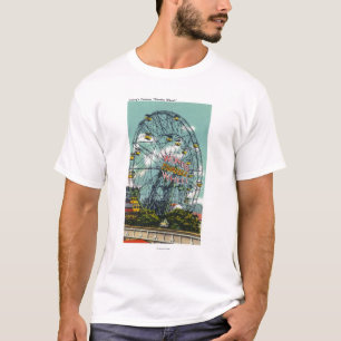 T-shirt Vue de la roue de Ferris célèbre de merveille