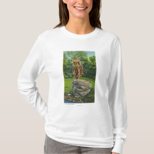T-shirt Vue de la statue de jeune fille de pèlerin