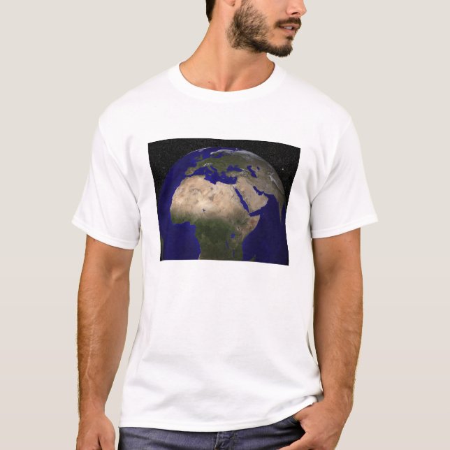 T-shirt Vue de l'Afrique, de l'Europe, du Moyen-Orient et  (Devant)
