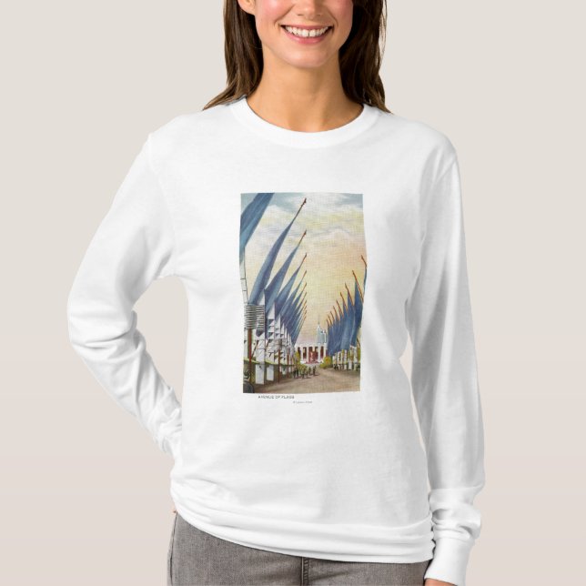 T-shirt Vue de l'avenue de Flags, l'Exposition universelle (Devant)
