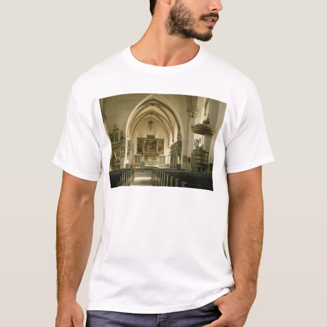 T-shirt Vue de l'intérieur de l'église avec (Devant)