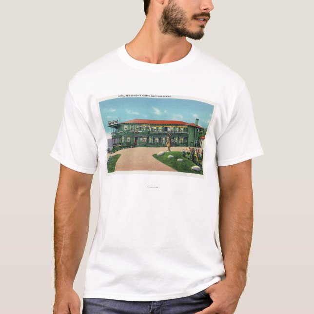 T-shirt Vue de magasin d'hôtel et de souvenir de sommet de (Devant)