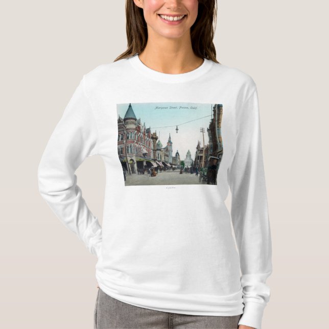 T-shirt Vue de Mariposa StreetFresno, CA (Devant)