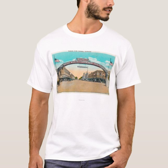 T-shirt Vue de Modesto ArchModesto de accueil, CA (Devant)