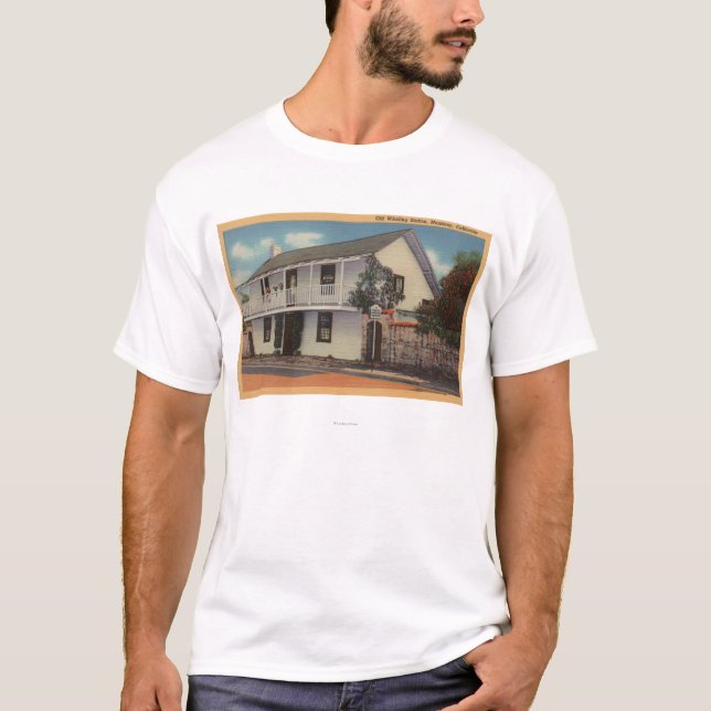 T-shirt Vue de Monterey, la Californie de vieille station (Devant)