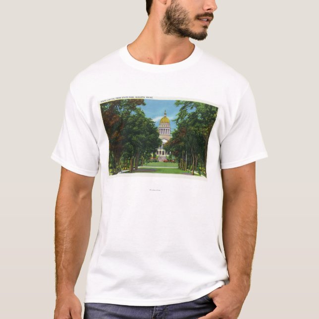 T-shirt Vue de parc d'état du bâtiment de capitol d'état (Devant)