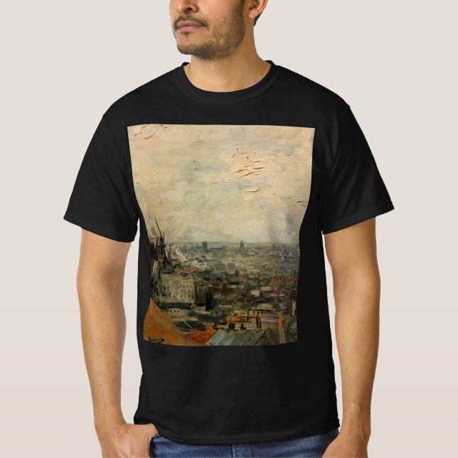 T-shirt Vue de Paris depuis Montmartre par Vincent van Gog (Devant)
