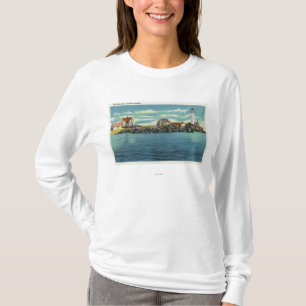 T-shirt Vue de phare de port de Boston et de Boston