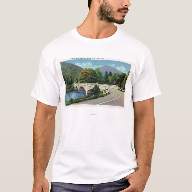 T-shirt Vue de pont au-dessus de la rivière de Deerfield (Devant)