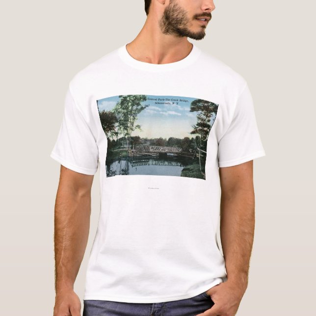 T-shirt Vue de pont de crique de Central Park (Devant)