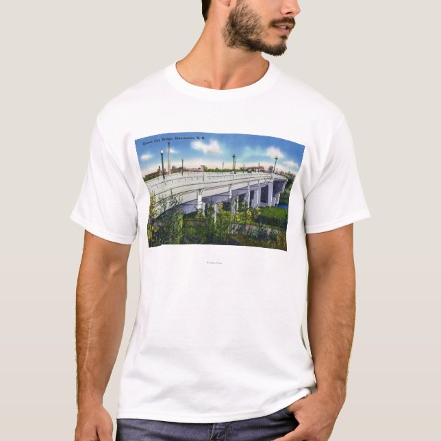 T-shirt Vue de pont de ville de la Reine (Devant)