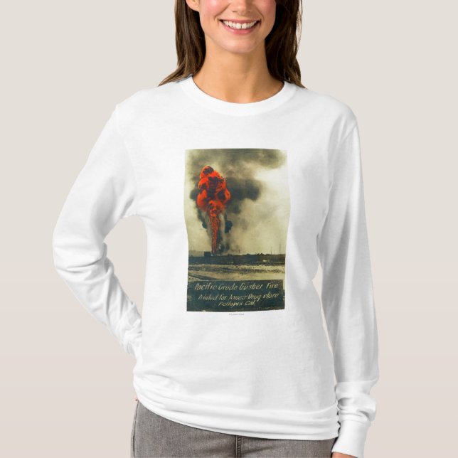 T-shirt Vue de puits de pétrole brut Pacifique (Devant)