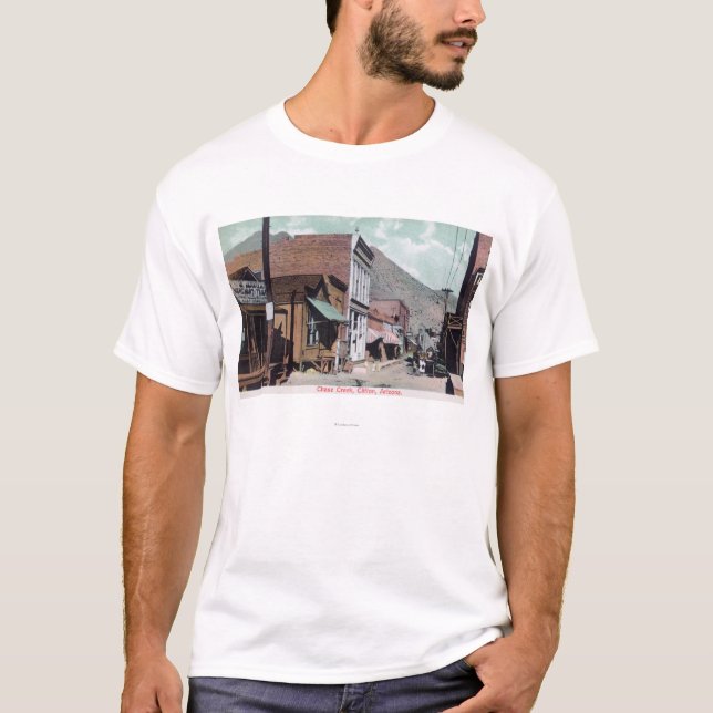 T-shirt Vue de rue, chasse CreekClifton, AZ (Devant)