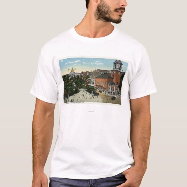 T-shirt Vue de rue de Chambre et de parc d'état du mail (Devant)