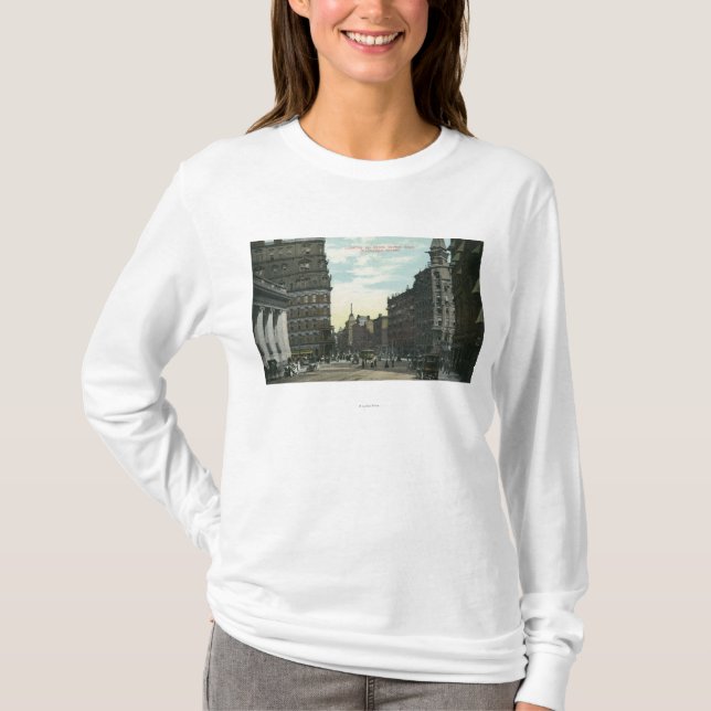 T-shirt Vue de rue d'échange de rue d'état (Devant)