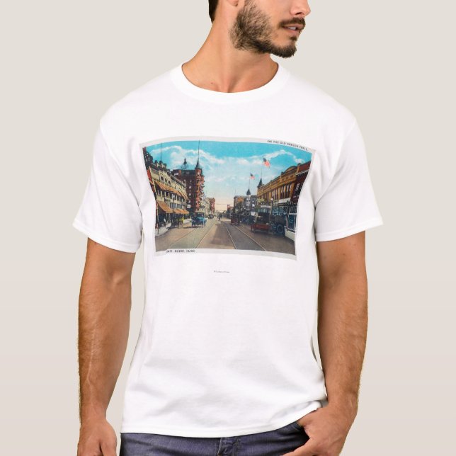 T-shirt Vue de rue principale avec des voitures de Ford de (Devant)