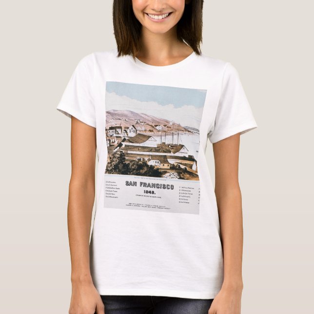 T-shirt Vue de San Francisco, 1849 (Devant)