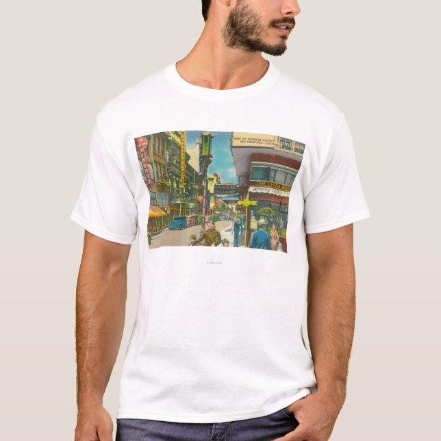 T-shirt Vue de section d'affaires de Chinatown (Devant)