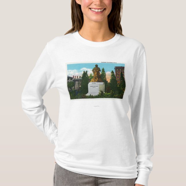 T-shirt Vue de statue de Nathaniel Hawthorne (Devant)