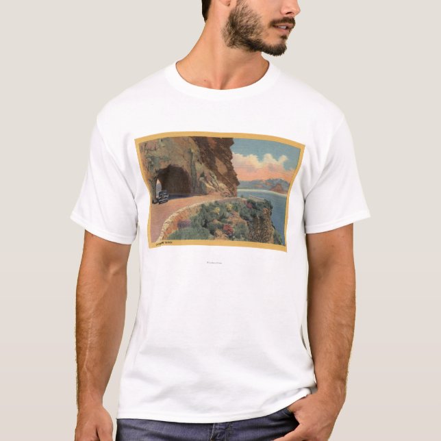 T-shirt Vue de tunnel de roche de caverne de Hwy (Devant)