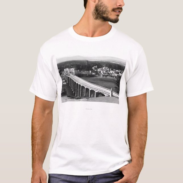 T-shirt Vue de ville de Florence, Orégon et pont de (Devant)