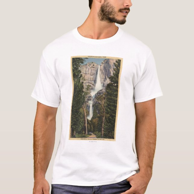 T-shirt Vue de Yosemite Falls et de vallée (Devant)