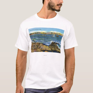 T-shirt Vue des bateaux de pêche de plage de York