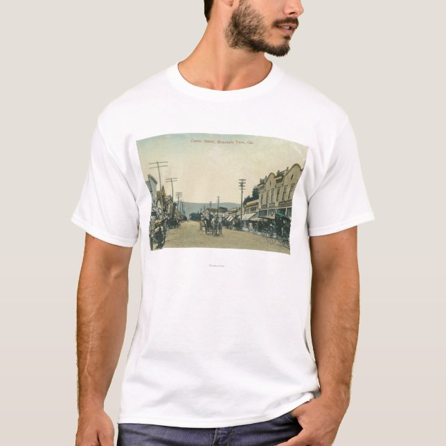 T-shirt Vue des chariots de cheval sur la rue de Castro (Devant)