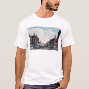 T-shirt Vue des chariots de rue principale et de cheval