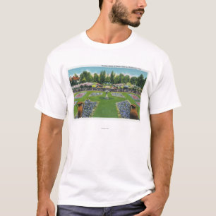 T-shirt Vue des jardins d'un domaine de lac Chautauqua