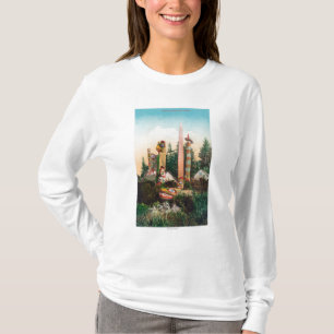 T-shirt Vue des tombes et des mâts totémiques indiens