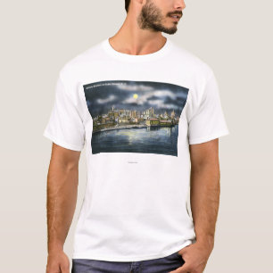 T-shirt Vue d'horizon d'Albany la nuit