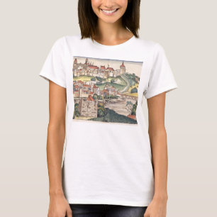 T-shirt Vue d'oeil d'oiseau de Prague de Nuremberg Chron