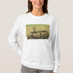 T-shirt Vue du bateau de rivière de Klondike