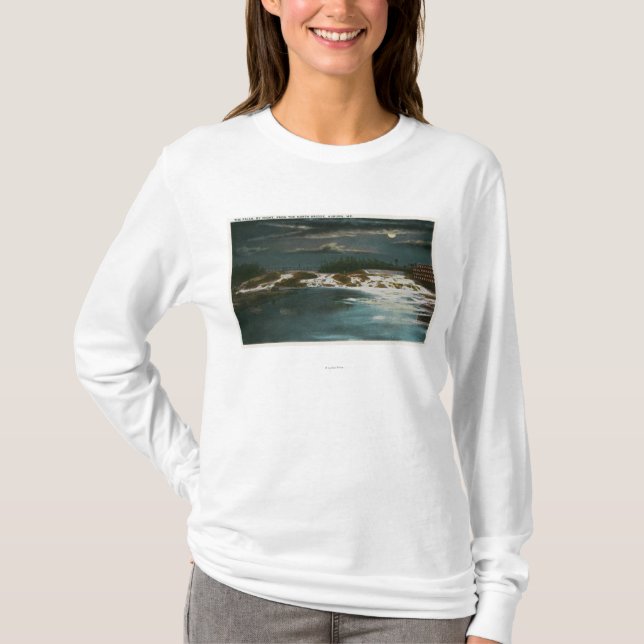 T-shirt Vue du nord de pont des automnes la nuit (Devant)