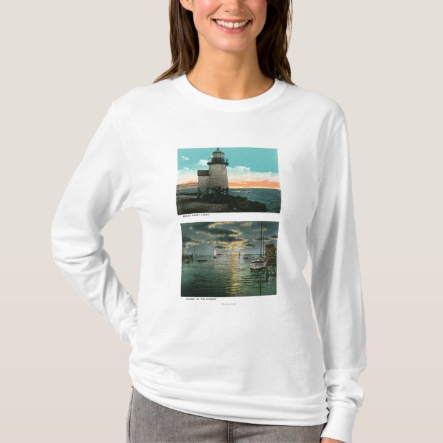 T-shirt Vue du phare de point de Brant (Devant)