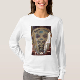 T-shirt Vue du plafond coffered de bibliothèque avec s