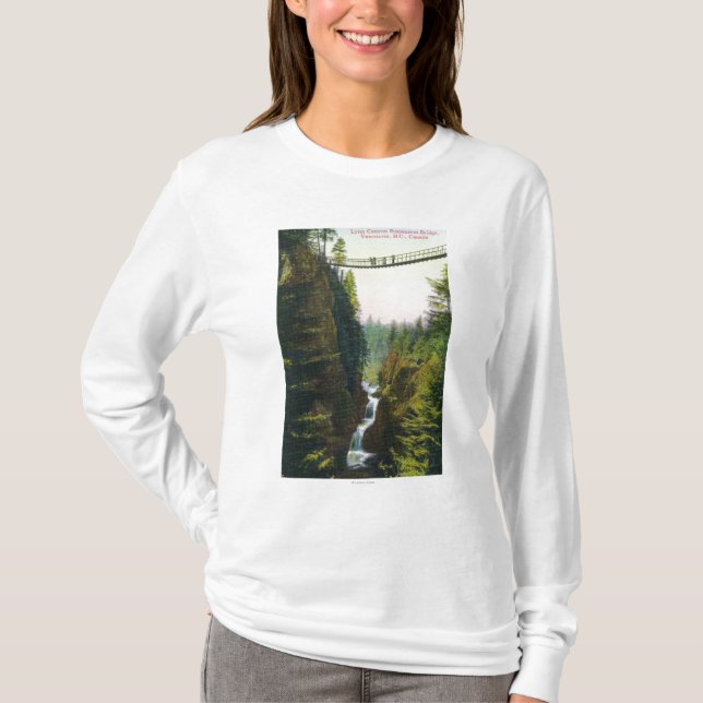 T-shirt Vue du pont suspendu de canyon de Lynn (Devant)