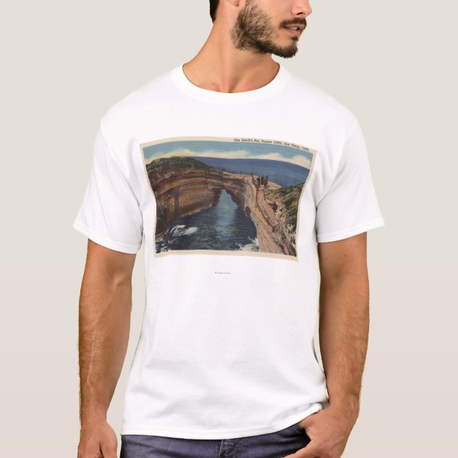 T-shirt Vue du pot du diable et des falaises de coucher du (Devant)